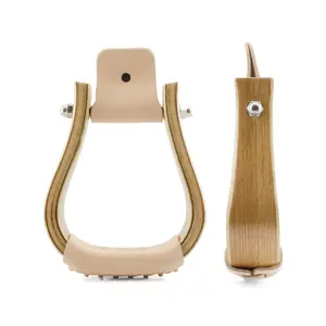 Wooden western stirrups with leather footstep Pool's image-0