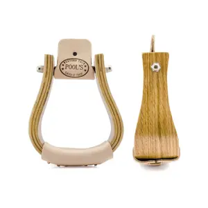 Wooden western stirrups with large footstep Pool's image-0