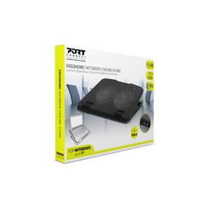 Support PC portable ergonomique ventilé avec 2 ports USB-A bouton marche/arrêt Port Designs image-4