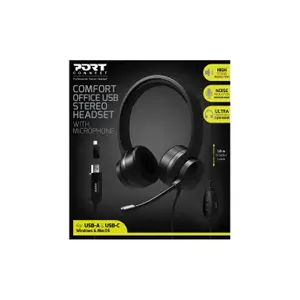 Casque USB stéréo de bureau confortable avec microphone réduction de bruit avec télécommande Port Designs image-4