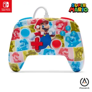 Manette de jeu filaire améliorée avec palette PowerA Mario Hero Reel