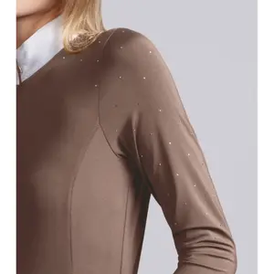 Women's long sleeve competition polo shirt Premier Equine Cristalli image-3