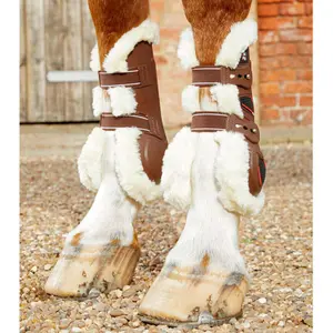 Open front gaiters for horses with fur Premier Equine Techno image-2