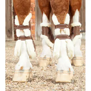 Open front gaiters for horses with fur Premier Equine Techno image-1