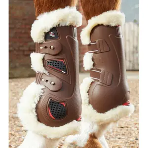 Open front gaiters for horses with fur Premier Equine Techno image-0