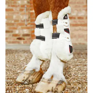 Open front gaiters for horses with fur Premier Equine Techno image-0