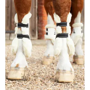 Open front gaiters for horses with fur Premier Equine Techno image-1