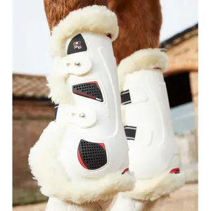 Open front gaiters for horses with fur Premier Equine Techno image-2