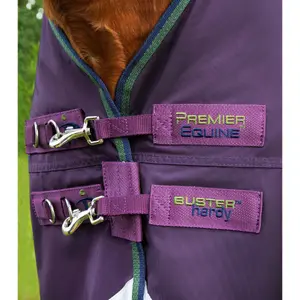 Εξωτερική κουβέρτα για άλογο με μισό λαιμό Premier Equine Buster Hardy 100 g image-2