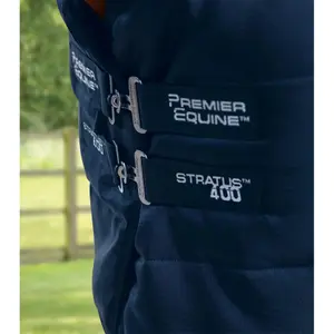 Paardenstaldeken met halsbedekking Premier Equine Stratus 400g image-2