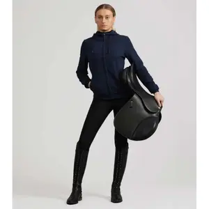 Damen Reit-Sweatshirt mit durchgehendem Reißverschluss und Kapuze Premier Equine Legato image-2