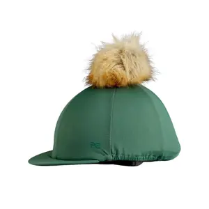 Reithelmhaube aus Jersey mit Bommel aus Kunstpelz Premier Equine image-3
