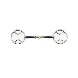 3 effects double break bit in soft iron with alloy rhombus Premier Equine