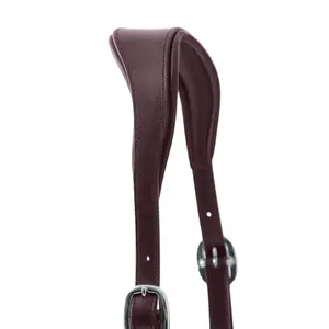 Anatomical horse halter rolled in leather Premier Equine Hennaroso image-2