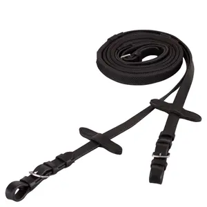 Rênes pour cheval en caoutchouc avec fermeture en boucle Premiere image-0