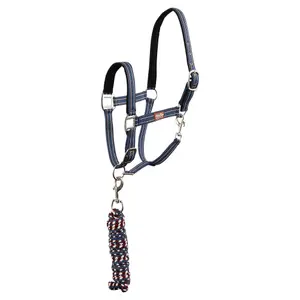 Conjunto de cabeçada e guia com mosquetão para cavalo Premiere image-0