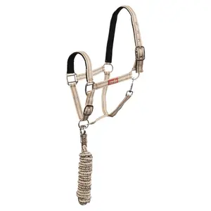 Conjunto de cabeçada e linha com mosquetão anti-pânico para cavalo Premiere image-0