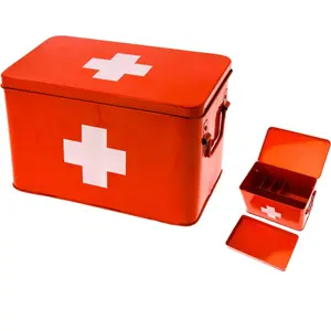 Medische opbergdoos met wit metalen kruis Present Time image-0