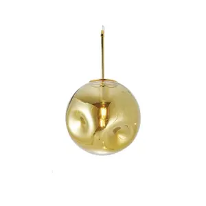Round glass suspension lamp Present Time Blown image-0