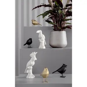 pt3335gd-statuette-polyresine-present-time-bird-small-dore-13-5x17x7-5-cm