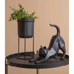 Polyresin figurine Present Time Origami Cat Stretching image-1