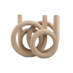 Polyresin candlestick Present Time Rings image-0