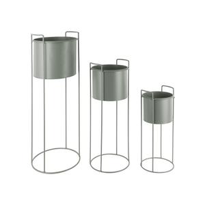 Set of round iron flower pots Present Time Essence image-3