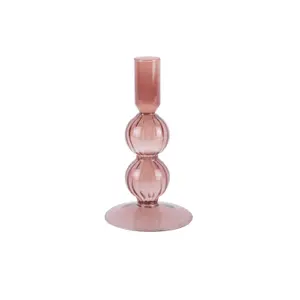 Glass candlestick Present Time Swirl Bubbles