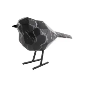 Marble-printed polyresin figurine Present Time Bird Small image-0