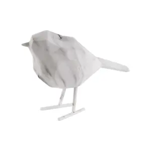 Marble-printed polyresin figurine Present Time Bird Small image-0