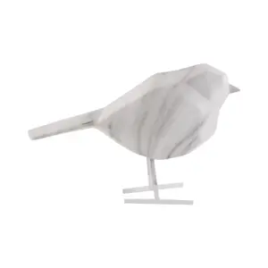 Marble-printed polyresin figurine Present Time Bird Small image-2