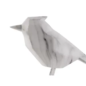 Marble-printed polyresin figurine Present Time Bird Large image-2