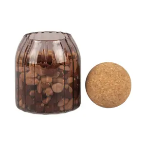 Vaso di vetro con coperchio in sughero Present Time Gem Small image-1