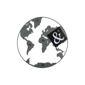Πίνακας σημειώσεων με μαγνήτες σίδερου Present Time World Map image-0