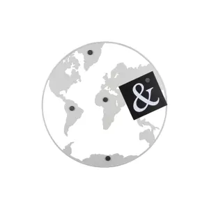 Πίνακας σημειώσεων με μαγνήτες σίδερου Present Time World Map image-0