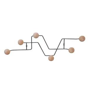 Garderobenständer mit Holzknöpfen Present Time Zig Zag