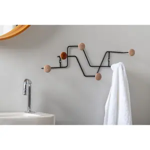 Garderobenständer mit Holzknöpfen Present Time Zig Zag image-1