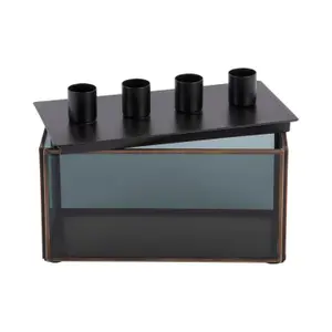 Rectangular glass box candleholder Present Time image-1