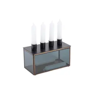 Rectangular glass box candleholder Present Time image-2