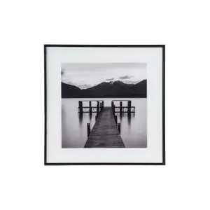Lille fotoramme af glas Present Time Pier w. Mountains image-0