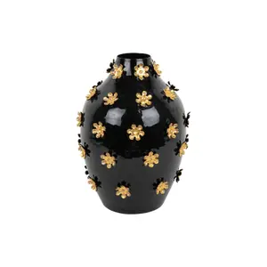 Vase Present Time Golden Flowers image-0