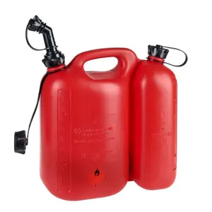 Jerrycan benzindunk i polyethylen med to rum og fleksibel tud Pressol