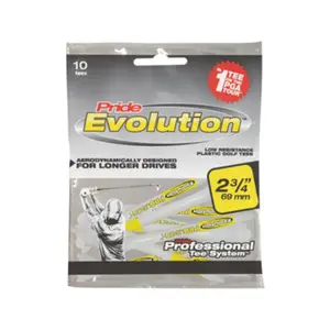 Pacote de 10 tês de plástico Pride Golf Tee professionnal system evolution performance green grass Bag2