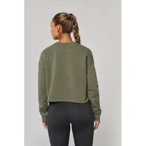 Damen Cropped Rundhals-Sweatshirt Proact image-4