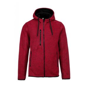 pa365-redmelange-sweatshirt-zipper-mit-melierter-kapuze-proact-red-melange