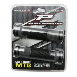 Pair of dual density mountain bike grips Progrip 997 open end lock on image-1