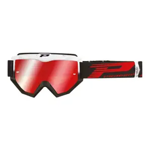 Masque moto cross écran miroir anti-rayures/anti U.V. compatible avec port lunettes de vue Progrip 3201 FL Atzaki image-0