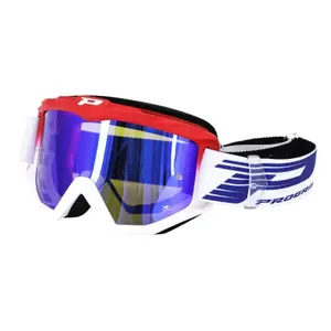 Masque moto cross écran miroir anti-rayures/anti U.V. compatible avec port lunettes de vue Progrip 3201 FL Atzaki image-0