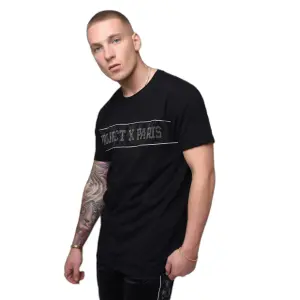 T-Shirt a maniche corte con fascia logo in strass Project X Paris image-0