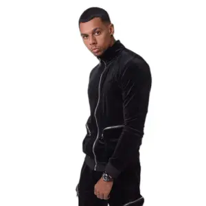 Veste de survêtement zippée velvet avec poches Project X Paris Relief image-2